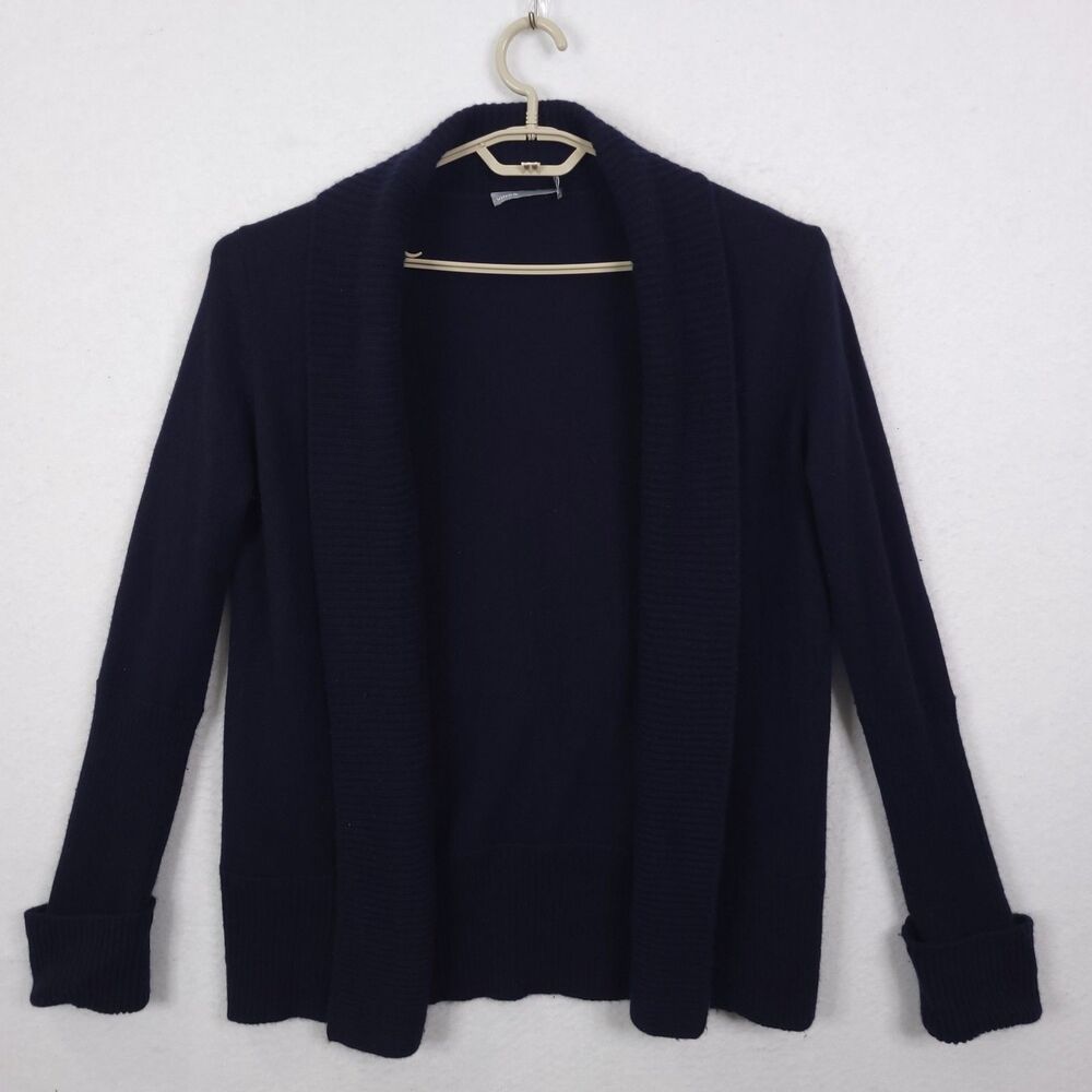 Vince Sweater Cardigan Womens Navy Blue Size M Long Sleeve 100% Cashmere Open